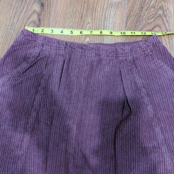 Free People Womens Kendall Corduroy Mini Skirt Size 2 Purple Raw Hem High Rise - Picture 9 of 10